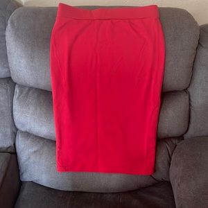 Red pencil skirt